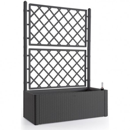 STEFANPLAST Bac a fleurs/Jardiniere NATURAL DELUXE avec treillis - 100 x 43 x H142 cm - 90 + 6,5 L dans la réserve - Anthracite