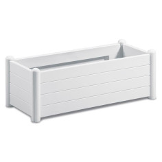 STEFANPLAST Bac a fleurs rectangulaire - Finition en bois - 100x43xH35cm - 80L - Blanc STEFANPLAST Bac a fleurs rectangulaire - Finition en bois - 100x43xH35cm - 80L - Blanc