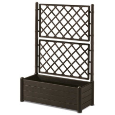 STEFANPLAST Bac a fleurs rectangulaire avec treillis - Finition en bois - 100 x 43 x