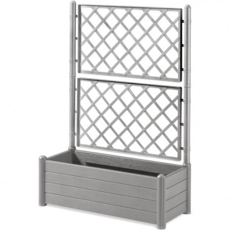STEFANPLAST Bac a fleur/sJardiniere ITALIA rectangulaire avec treillis - 100x43xH.142cm - Stone gris
