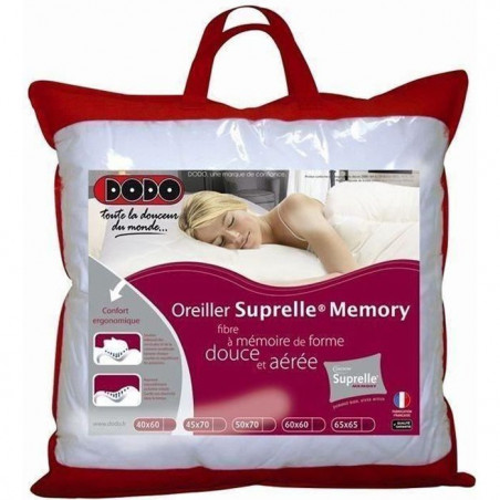 Oreiller a Mémoire de Forme - DODO - SUPRELLE MEMORY - 65 x 65 cm - Blanc