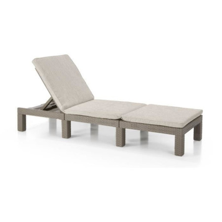 Keter Chaise longue avec coussin Daytona Cappuccino 441308