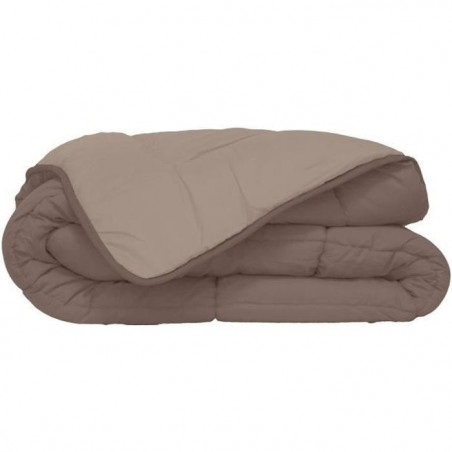 HUDSON - Couette Légere Microfibre - 200gr/m2 - Taupe & Lin 220 x 240 cm