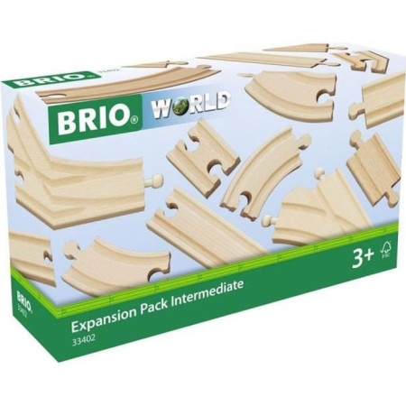 Coffret Evolution Intermédiaire 16 Rails - BRIO - 33402 - Circuit de train en bois po