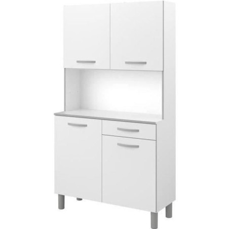 Buffet de cuisine - Blanc - Contemporain - 4 portes - READY - L 101 cm