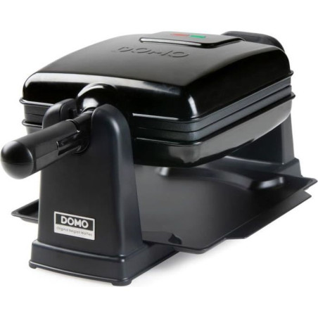 DOMO Gaufrier rotatif - DO9224W - Rotatif a 180° - Revetement anti-adhésif - Poignée cool-touch - 2 personnes