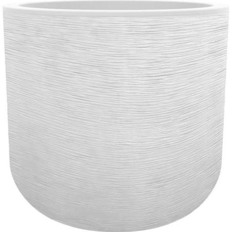 Pot de fleurs Rond 40 cm - EDA - Graphit Up - 32,5 L - Ø 38,5 x H. 36,8 cm- Blanc Cérusé