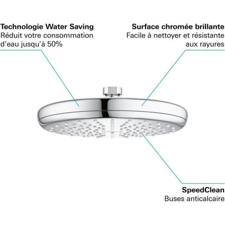  tete de douche ronde 210mm