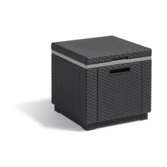 Glaciere Ice Cube Graphite - ALLIBERT by KETER - 40L - Design rotin - Facile a transporter