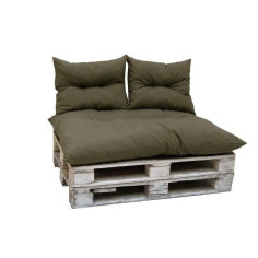Kit palette classic - Matelas taupe + 2 coussins dossier - JARDIN PRIVE Kit palette classic - Matelas taupe + 2 coussins dossier - JARDIN PRIVE