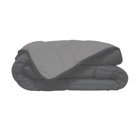 HUDSON - Couette Légere Microfibre - 200gr/m2 - Gris & Argent - 220 x 240 cm