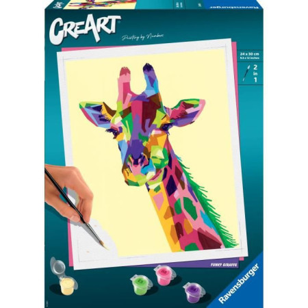 CreArt Girafe 24x30 cm - Peinture par numéros  Des 12 ans  Ravensburger - 28993