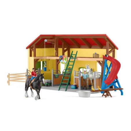 Écurie avec boxes et animaux, coffret de 82 pieces avec chevaux, Schleich 42485 Farm World, Des 4 ans