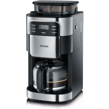 SEVERIN 4810 Cafetiere filtre avec broyeur intégré - Noir et inox - 1000W - 1