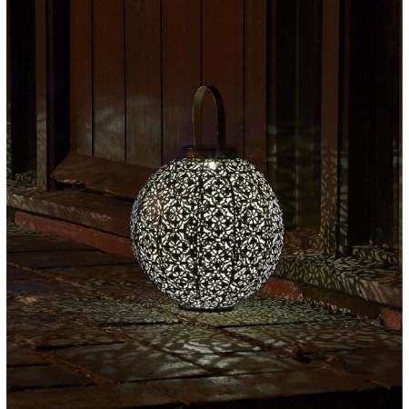 Lanterne solaire - SMART GARDEN - Damasque en métal ajouré - Bronze - Énergie solaire