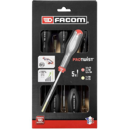Coffret Tournevis Protwist empreintes Fente et Prozidriv FACOM - AT.5PB (3 Tournevis