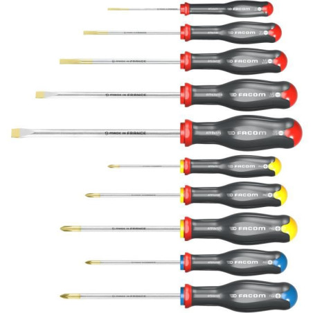 Jeu de 10 tournevis Protwist - FACOM - ATW.J10PB