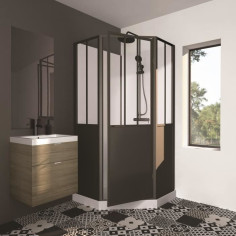 CABINE DE DOUCHE 100X100X220 STYLE INDUTRIEL NOIR CABINE DE DOUCHE 100X100X220 STYLE INDUTRIEL NOIR