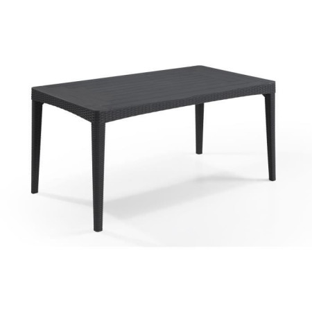 Table de jardin - rectangulaire - gris graphite - en résine - 6 personnes - Girona -