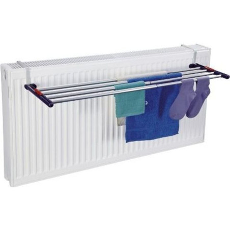 LEIFHEIT 81413 séchoir a suspendre Quartett 42 Séchoir mural réglable extensible et compact en aluminium, intérieur et exté