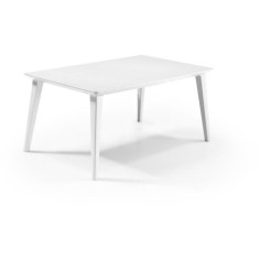 Table de jardin - rectangulaire 160cm - blanc - en résine - 6 personnes - Lima - Allibert by KETER