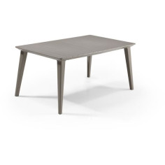 Table de jardin - rectangulaire 160cm - cappuccino - en résine - 6 personnes - Lima -