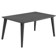 Table de jardin - rectangulaire 160cm - gris graphite - en résine - 6 personnes - Lim Table de jardin - rectangulaire 160cm - gris graphite - en résine - 6 personnes - Lim