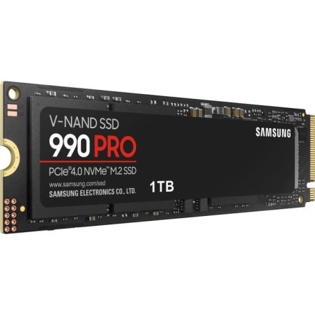 SAMSUNG - 990 PRO - SSD Interne - 1 To - NVMe M.2 PCIe 4.0x4 - Vitesse lecture jusqu'a 7 450 Mo/s