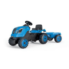 SMOBY Tracteur a pédales Farmer XL + Remorque - Bleu