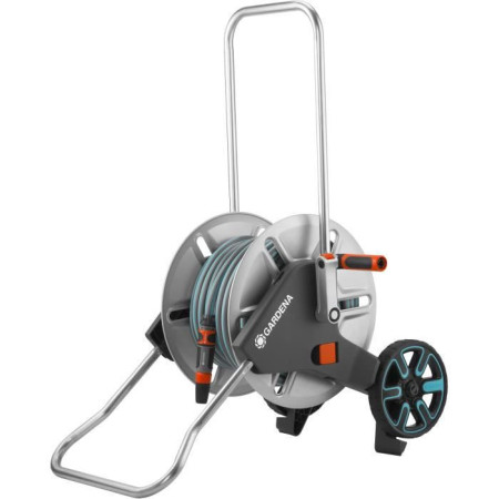 Enrouleur de tuyau GARDENA CleverRoll M métal  Tuyau Classic 25m Ø15mm  Adapté peti