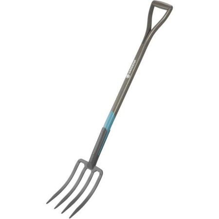 GARDENA Fourche a becher NatureLine Manche bois 100% FSC  Poignée ergo en D  Dents