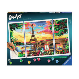 CreArt Paris format triptyque 80x50cm - Peinture par numéros  Des 12 ans  Ravensburger - 20134