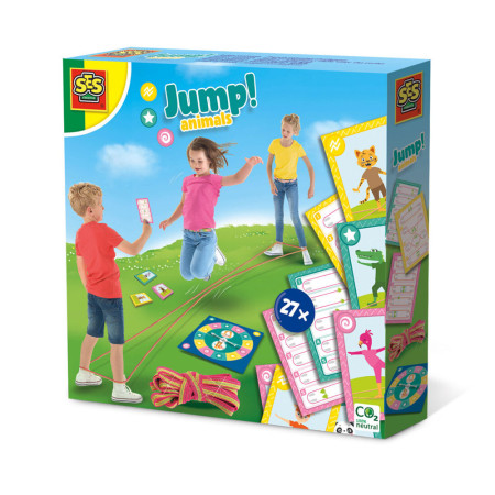 Jeu de cartes Jump! Animals - Sauts a l'élastique pour enfants de 3 ans et plus - SES CREATIVE