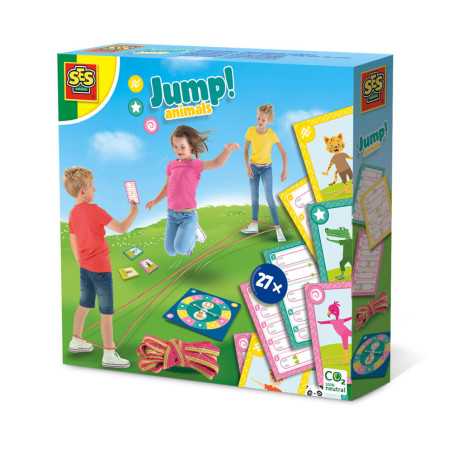Jeu de cartes Jump! Animals - Sauts a l'élastique pour enfants de 3 ans et plus - SES CREATIVE