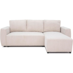 Canapé d'angle convertible réversible 3-4 places PHARELL - Velours côtelé beige - Cof