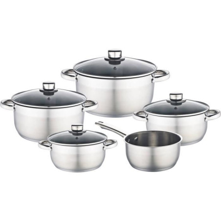 Batterie de cuisine - BAUMALU - 341979 - Inox - 9 pieces - Tous feux dont induction