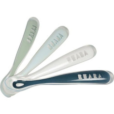 BEABA Lot de 4 cuilleres en silicone bébé / enfant 1er âge