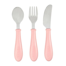  Set de 3 couverts inox old pink