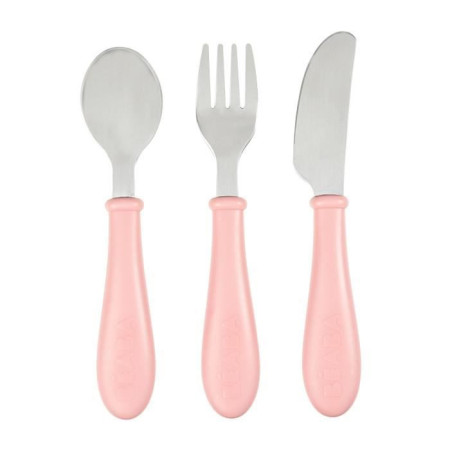  Set de 3 couverts inox old pink