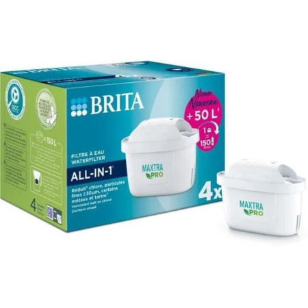 BRITA Cartouche Filtre eau robinet MAXTRA PRO All-In-1 Pack de 4