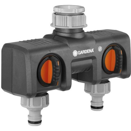 GARDENA Sélecteur d'arrosage 2 voies  Double sorties d'eau indépendantes  Connexion