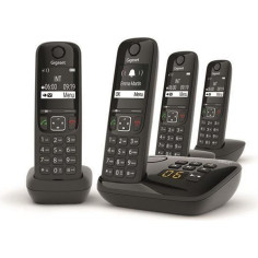 GIGASET Téléphone Fixe AS690 A Quattro Noir