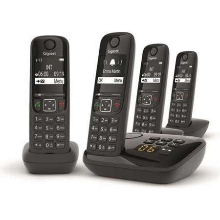 GIGASET Téléphone Fixe AS690 A Quattro Noir