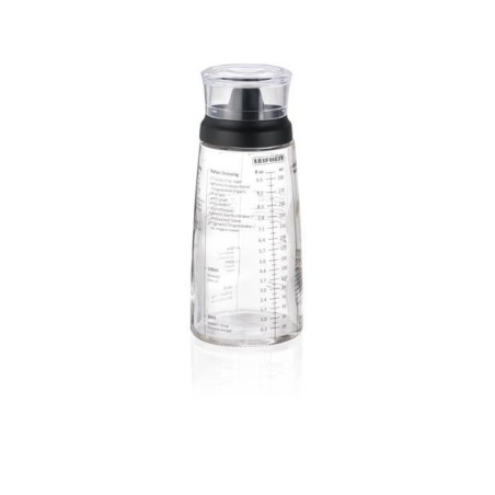 Shaker a Vinaigrette Leifheit 3195, mélangeur vinaigrette gradué de 300 ml avec bec verseur anti-goutte, 5 recettes incluses