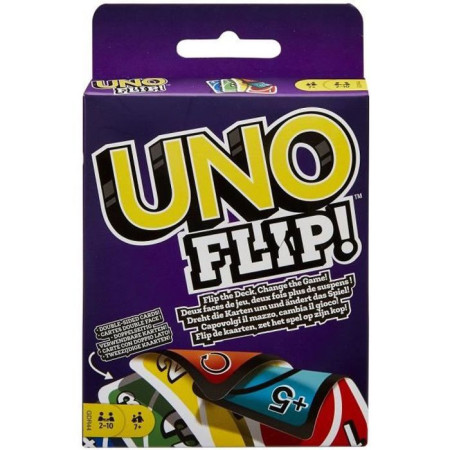 Jeu de Cartes UNO Flip - Mattel Games - Des 7 ans - Cartes réversibles et carte Flip