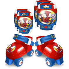 STAMP - Set Patins a roulettes avec genouilleres - Spidey - Enfant - Bleu - Rouge - Garçon STAMP - Set Patins a roulettes avec genouilleres - Spidey - Enfant - Bleu - Rouge - Garçon
