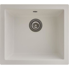 Evier en résine - Blanc uni - a encastrer ou sous plan - STRADOUR - 1 cuve 500x440 Evier en résine - Blanc uni - a encastrer ou sous plan - STRADOUR - 1 cuve 500x440