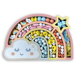 SYCOMORE -COFFRET ARC EN CIEL PERLES BOIS - CREER TES BIJOUX
