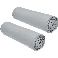 Lot de 2 draps housses TODAY Essential - 140 x 190 cm - 2 personnes - 100% Coton - Acier