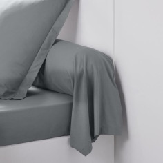Taie de traversin TODAY Essential - 45 x 185 cm - 100% Coton uni - Acier Taie de traversin TODAY Essential - 45 x 185 cm - 100% Coton uni - Acier